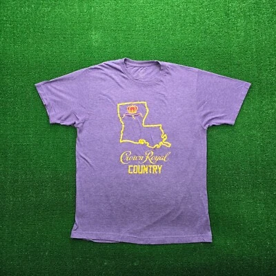 Camiseta Crown Royal Country Para Hombre Grande Púrpura Manga Corta Louisiana Whisky Foto 1 de 4