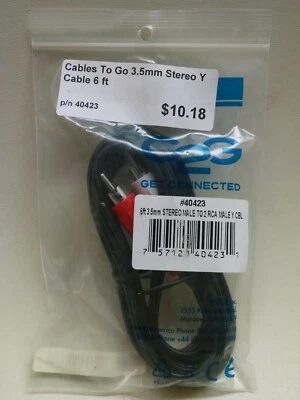 Divisor estéreo Cables to Go cable en Y enchufe de 3,5 mm a doble RCA macho 6 pies Foto 1 de 2