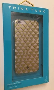 TRINA TURK iPhone Cellphone Case Cover Fits 6 NIB Brand New Clear Gold - Picture 1 of 4