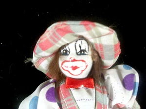 5" Clown Doll with Floppy Hat Soft Sand Filled Body and Porcelain Head - Picture 1 of 12