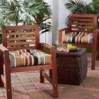 Brick Stripe 20-Inch Outdoor Dining Seat Cushion (Set Of 2) Brick Stripe 20 X 20