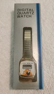 I Love Bowling Digital Armbanduhr rechteckiges Zifferblatt silberfarben nur Gehäuse mit Box - Bild 1 von 5