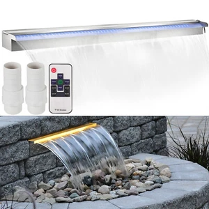 47.2" Pool Fountain Waterfall 18 Color LED Stainless Steel Pond Cascade - Picture 1 of 11