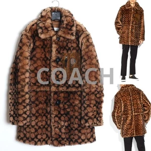 COACH 19AW Signature Shearling Coat, Size 48, Multi #PGBM5I - Picture 1 of 12