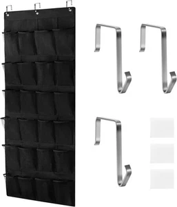 24 große Taschen verbessert über der Tür Schuh Organizer, verbessert schwarz - Bild 1 von 7