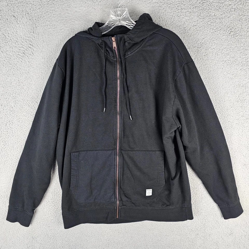 Sudadera con Capucha Smith+Rogue Polar Para Hombre Grande Negra Parche Sólido Logo Bolsillos Cremallera Completa Foto 1 de 4