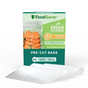 Bolsas de sellado al vacío precortadas de cuartos de galón, bolsas de almacenamiento al vacío de fácil uso, alinearse para sellar un... - Imagen 1 de 7