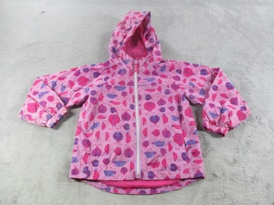 LL Bean Chaqueta Niñas 6X-7 Rosa Impermeable con Capucha Estampado Ladybug Nylon Ligero Foto 1 de 4
