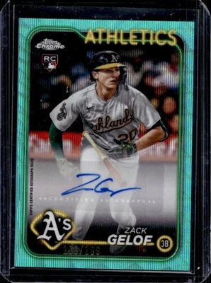 2024 Topps Chrome Update Zack Gelof Auto RC Aqua Wave Refractor #/199 Athletics - Image 1 of 2