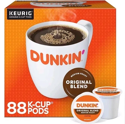 DUNKIN' DONUTS Dunkin' Original Blend Coffee K-Cup Pods, Medium Roast, 88/Carton - HOT!!!