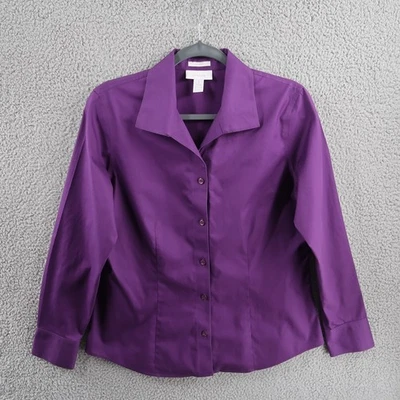 Camisa Chicos No Iron para mujer 1 mediana 8-10 púrpura abotonada cuello acampanado Foto 1 de 4