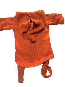 Suéter de cachemir de diseñador Piscotta Ny Dog sudadera con capucha óxido L rojo naranja juguete - Imagen 1 de 4
