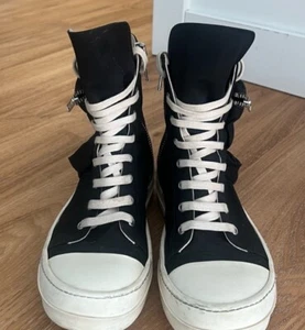 Rick Owens Drkshdw Black Cargo High Sneakers Size 40.5 - Picture 1 of 5