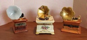 Schmuckschatullen-Porzellan-Grammophon (3er Set) 40 $ für alle oder 15 $ für einen - Bild 1 von 5