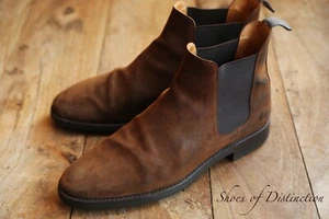 Crockett & Jones Tan Brown Rough Out Suede Chelsea 5 Boots Shoes UK 9 E US 10 - Picture 1 of 10