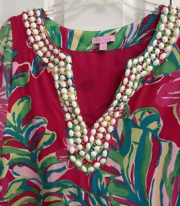 Lilly Pulitzer Seamus Lined Silk Dress Pomegranate Jungle Tumble Size 8