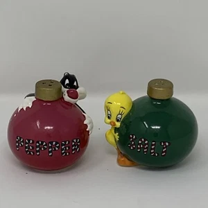 Warner Bros Holiday Salz und Pfeffer Set Sylvester und Tweety 1995 Weihnachtsbirne - Bild 1 von 4