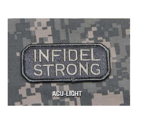Milspec Monkey MSM Morale Patch Nylon - INFIDEL STRONG - ACU LIGHT NEW - Picture 1 of 2