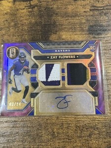 Zay Flowers Gold Standard 2023 Dual Patch Auto /24 Short Print