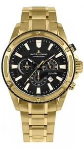 Jacques Lemans Liverpool chronograph gold steel watch 1-2141J - Picture 1 of 1