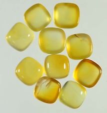 25.50Ct Cushion Natural Yellow Color Chalcedony Cabochon Gemstone 10 piece Lots