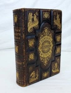 💥KOMPLETTE WERKE JOHN BUNYAN Lederbuch 1874 ATEMBERAUBENDE EINBÄNDE Pilgerfortschritt - Bild 1 von 19