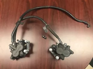 09 10 11 Kawasaki Ninja 650 650R Front Brake Calipers w Brake Line - Foto 1 di 6