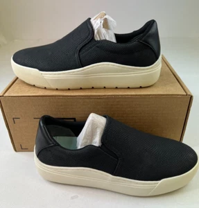 Dr Scholls Women Madison Up Low Top Sneakers Black Snake Platform Slip-On Sz 10M - Picture 1 of 8