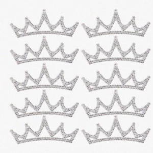 RoyalCraft Cloth Crowns: 10Pcs DIY Sew-On Appliques for Garment Decoration & Acc - Picture 1 of 7