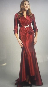 Daymor Couture 2 Piece Formal Mother Of The Bride Gown Merlot Wine Size 14 NWT - Picture 1 of 7