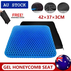 2Layer Gel Honeycomb Seat Comfort Cushion Flex Back Spine Pain Relief Car Office - Picture 1 of 15