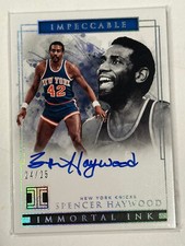 2018-19 Panini Impeccable Immortal Ink Spencer Haywood Silver auto/25 # IM-SHW