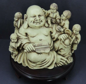 Feng Shui Laughing Buddha 5 Children Wealth good Luck Success Happy & Prosperity - Picture 1 of 12