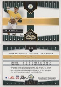 2005 Donruss Champions Gold Impressions /50 Rollie Fingers #263 HOF