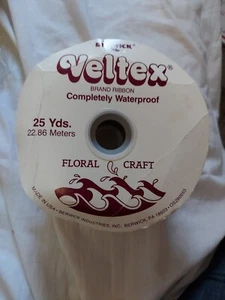 Vintage Berwick Veltex Ribbon Completely Waterproof Red 25 Yds - Picture 1 of 2