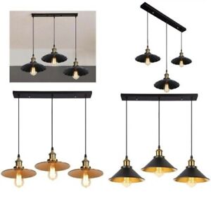 Vintage Ceiling Pendant Light Industrial Metal Shade 3Way LED Hanging Retro Lamp