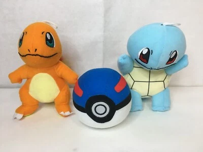 Lote de 3 2022 Pokemon Charmander Squirtle Gran Bola Peluche JUEGO FREAK Foto 1 de 4