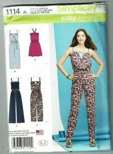 Simplicity #1114/S0397 Dress-Wide & Slim Leg Jumpsuit Pattern Sz XXS-XXL (4-26) - Picture 1 of 2