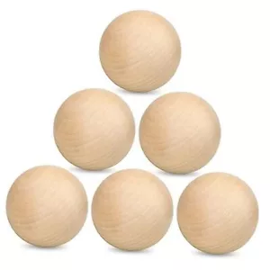 Unfinished Wooden Balls, Wooden Round Ball, Natural Round 6 Pack 3 Inch - Picture 1 of 8