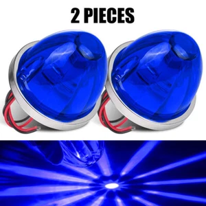 2X Blue LED Watermelon Light Bulbs Big Side Marker Lamp Turn Signal DRL Truck - Picture 1 of 11