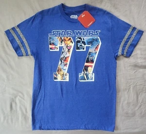 Disney Star Wars T-Shirt Uomo Taglia M Manica Corta #77 Grafica Grigio Navy NUOVA - Foto 1 di 4
