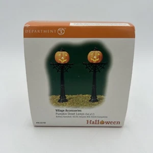 Dept 56 Halloween Snow Village Accessories Pumpkin Street Lamps 53150 NEW - Picture 1 of 5