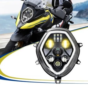 LED Headlight Assembly for Suzuki V-Strom DL650 17-Up DL1000 14-19 w/ Fog Light - Picture 1 of 12