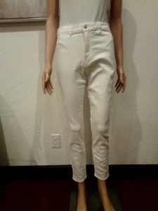 NWT H&M Women's White High Waisted Ankle Length Stretchy Skinny Denim Pants 6 - Picture 1 of 15