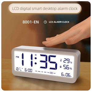 Reloj Digital Multifuncional LED Brillo Ajustable Visualización Temperatura - Imagen 1 de 8