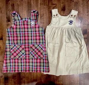 Primrose Uniform Set G5 kariert khaki Pullover Kleid Schule Dennis Tartan 1319 3315 - Bild 1 von 13