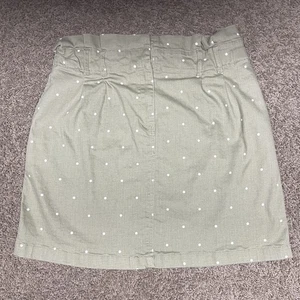 Blu Pepper Women Large Mini Denim Skirt Polka Dots Paper bag Waist Stretch - Picture 1 of 6