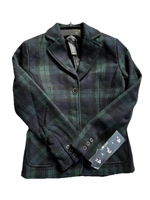 Blazer Lord & Taylor 424 5th Lana Verde Azul Cuadros Talla 2 $139 Foto 1 de 4