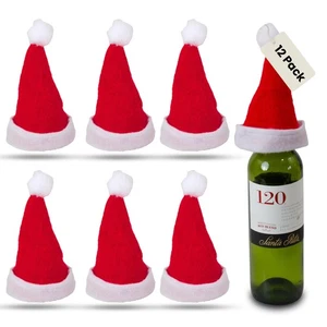 Paquete de 12 mini sombreros de fieltro de Papá Noel rojos 4,5x6 pulgadas decoraciones navideñas para manualidades... - Imagen 1 de 7