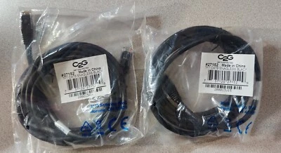 2 x Cables to Go 7' Cat6 RJ45 Network Cable, Snagless, Booted, Black, C2G #27152 - Image 1 of 3
